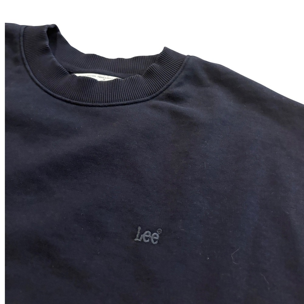 Lee Womens XL Crewneck‎ Sweatshirt Navy Blue Relaxed Fit Pullover Logo EUC